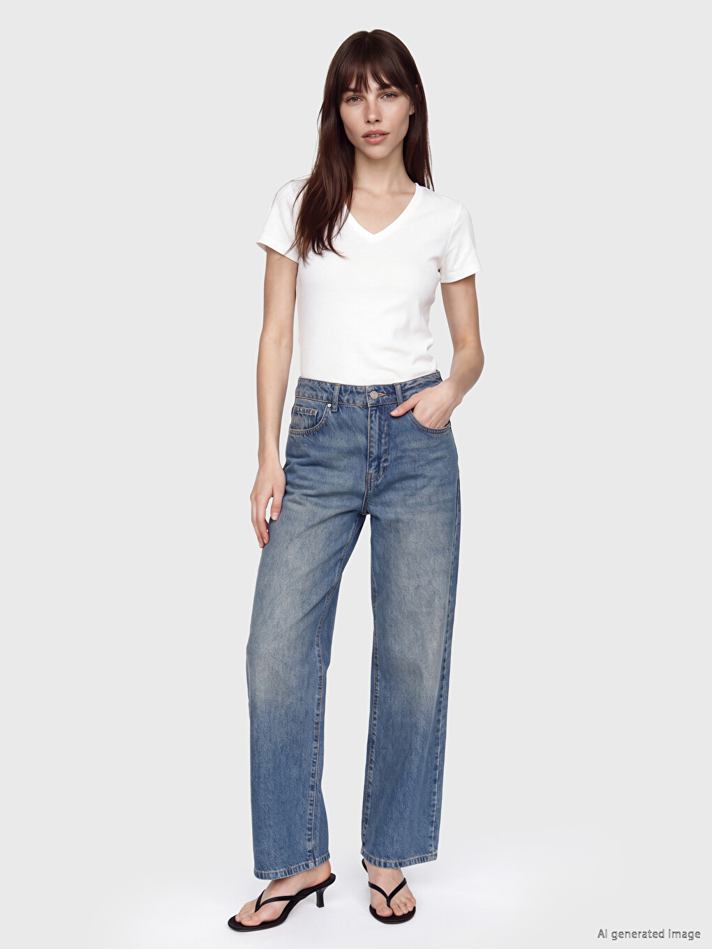 V Neck Soft Touch Women's T-shirt-1