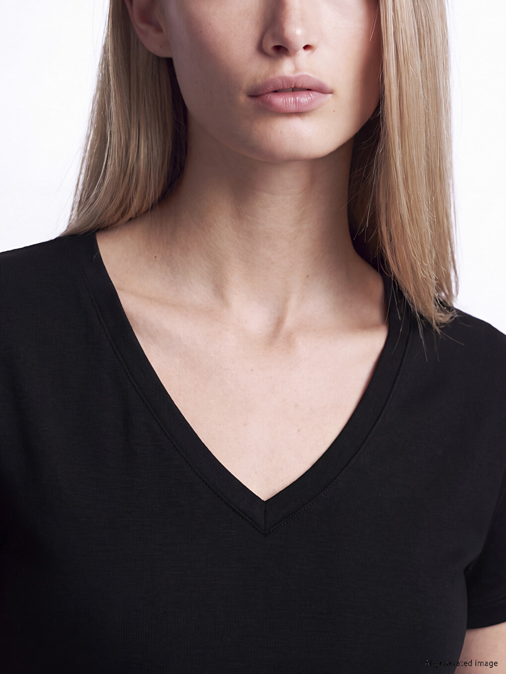 V Neck Women's T-shirt-3