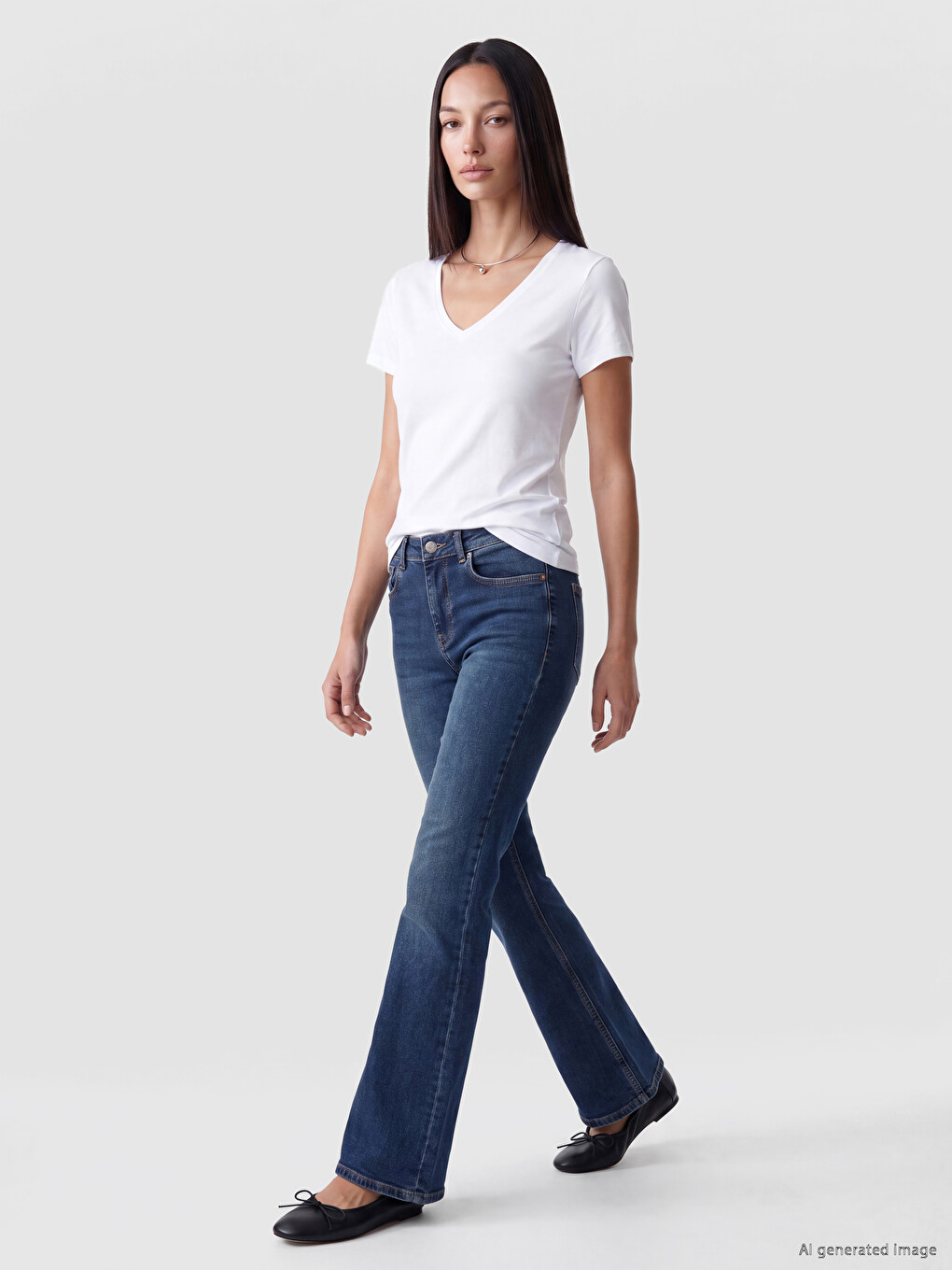 V Neck Women's T-shirt-1