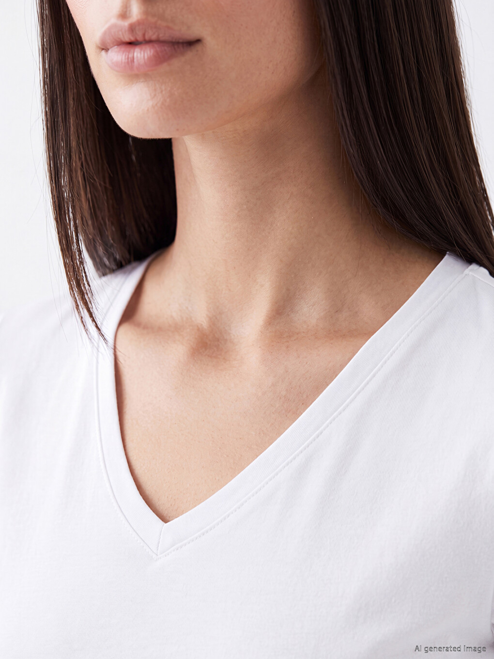 V Neck Women's T-shirt-2