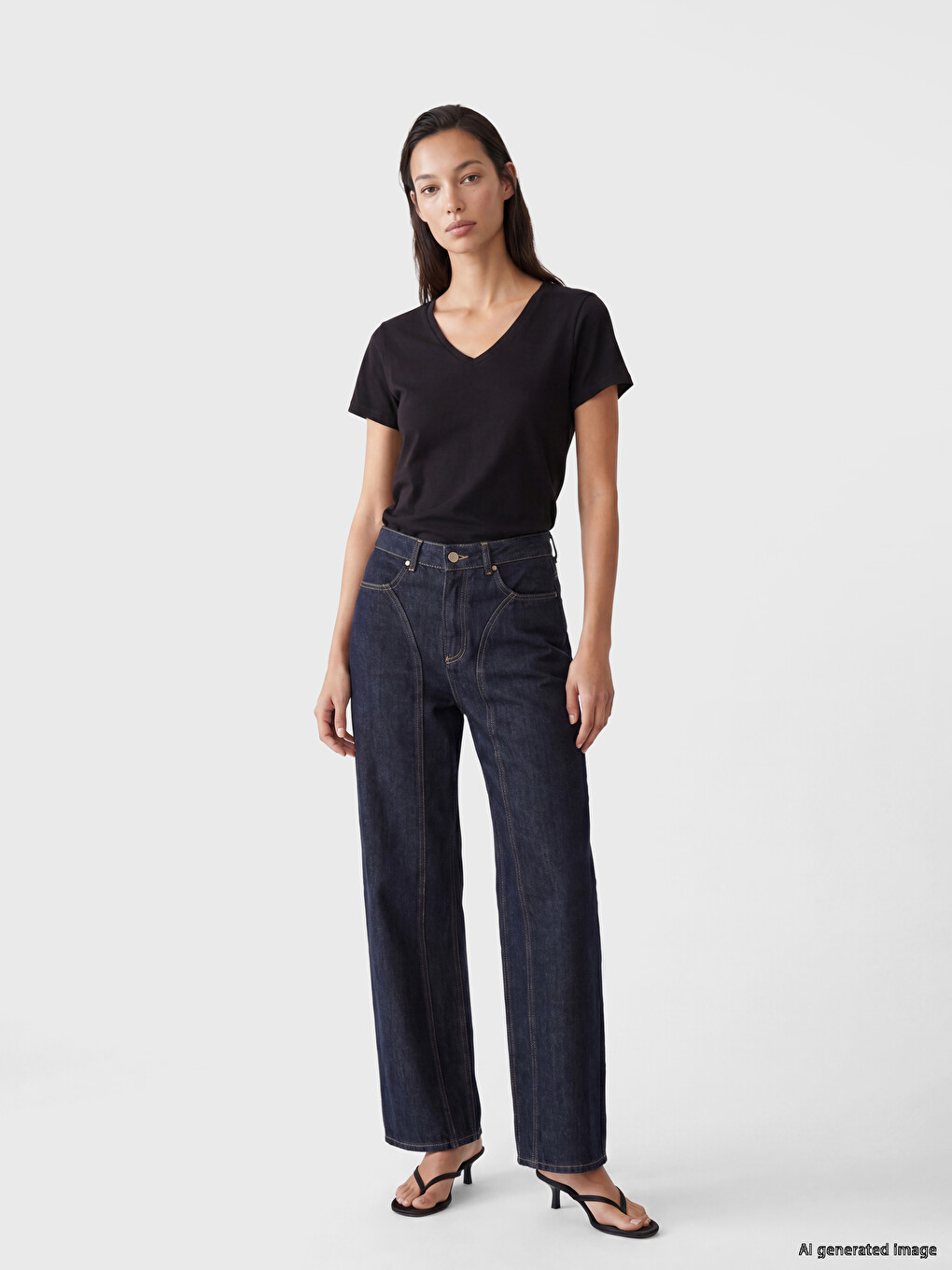 V Neck Women's T-shirt-1