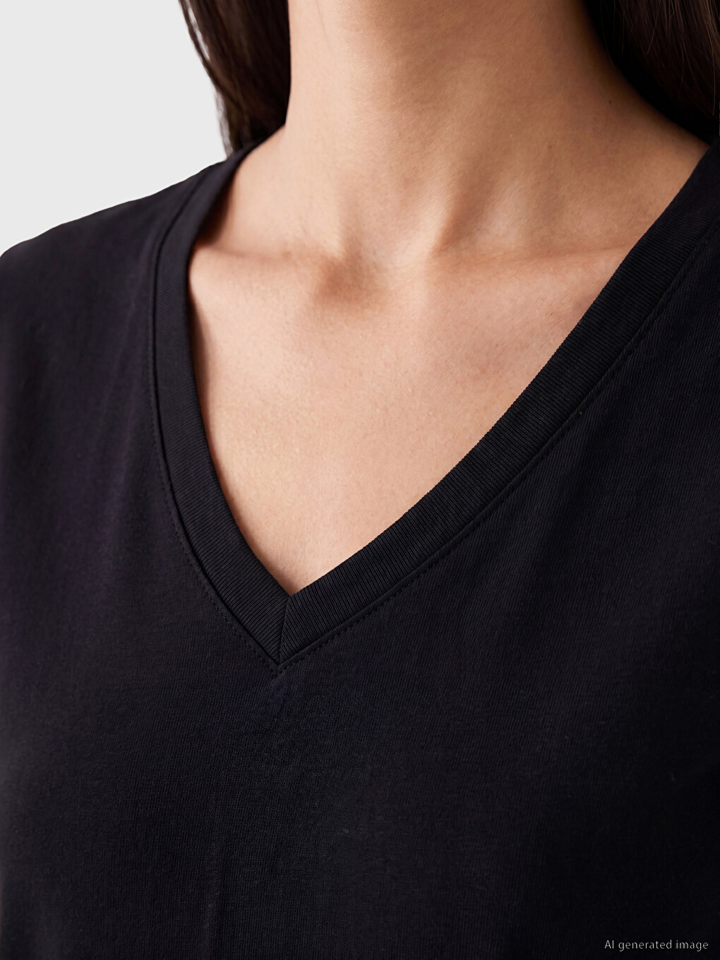 V Neck Women's T-shirt-2