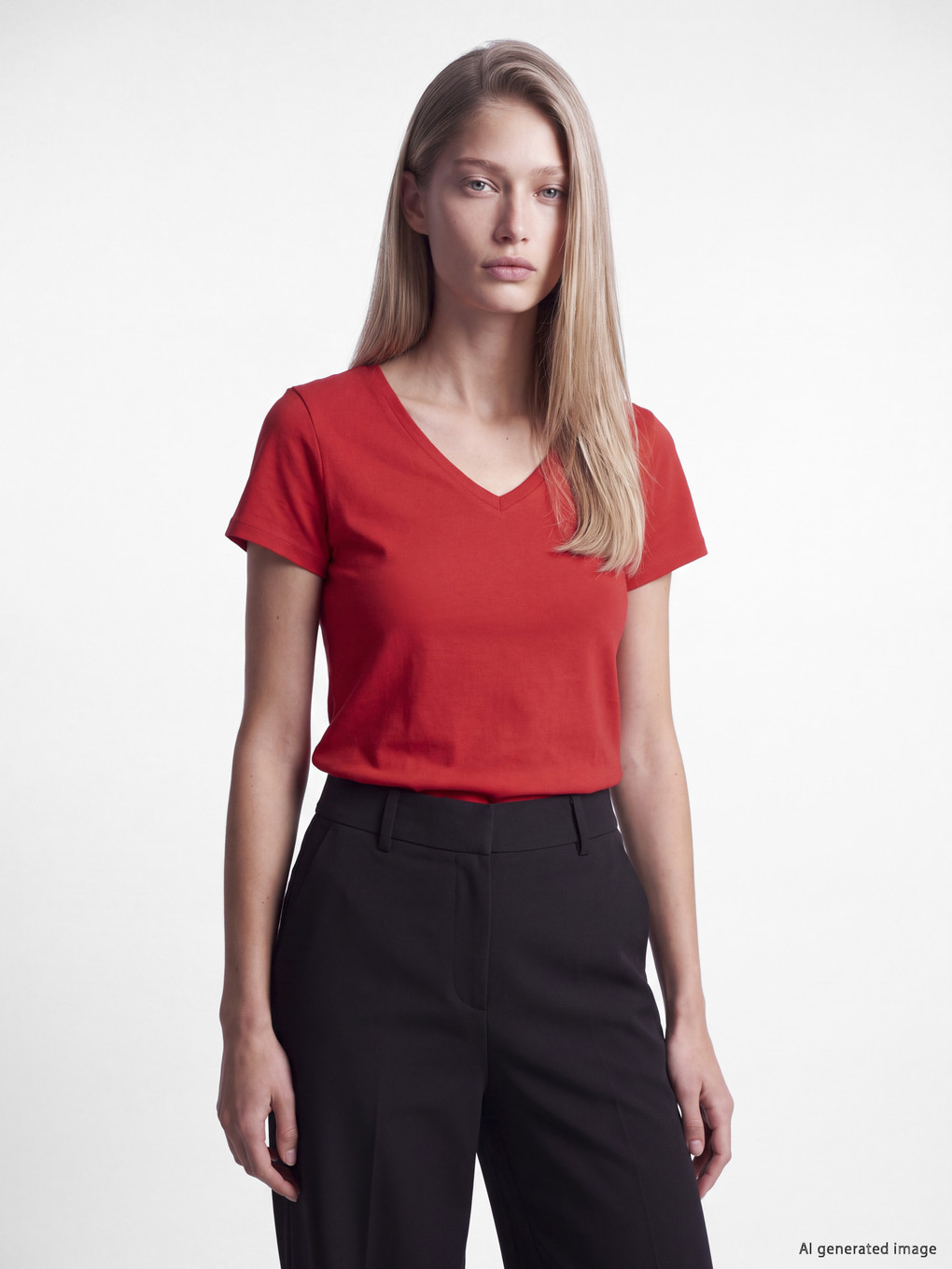 V-ausschnitt Damen T-shirt