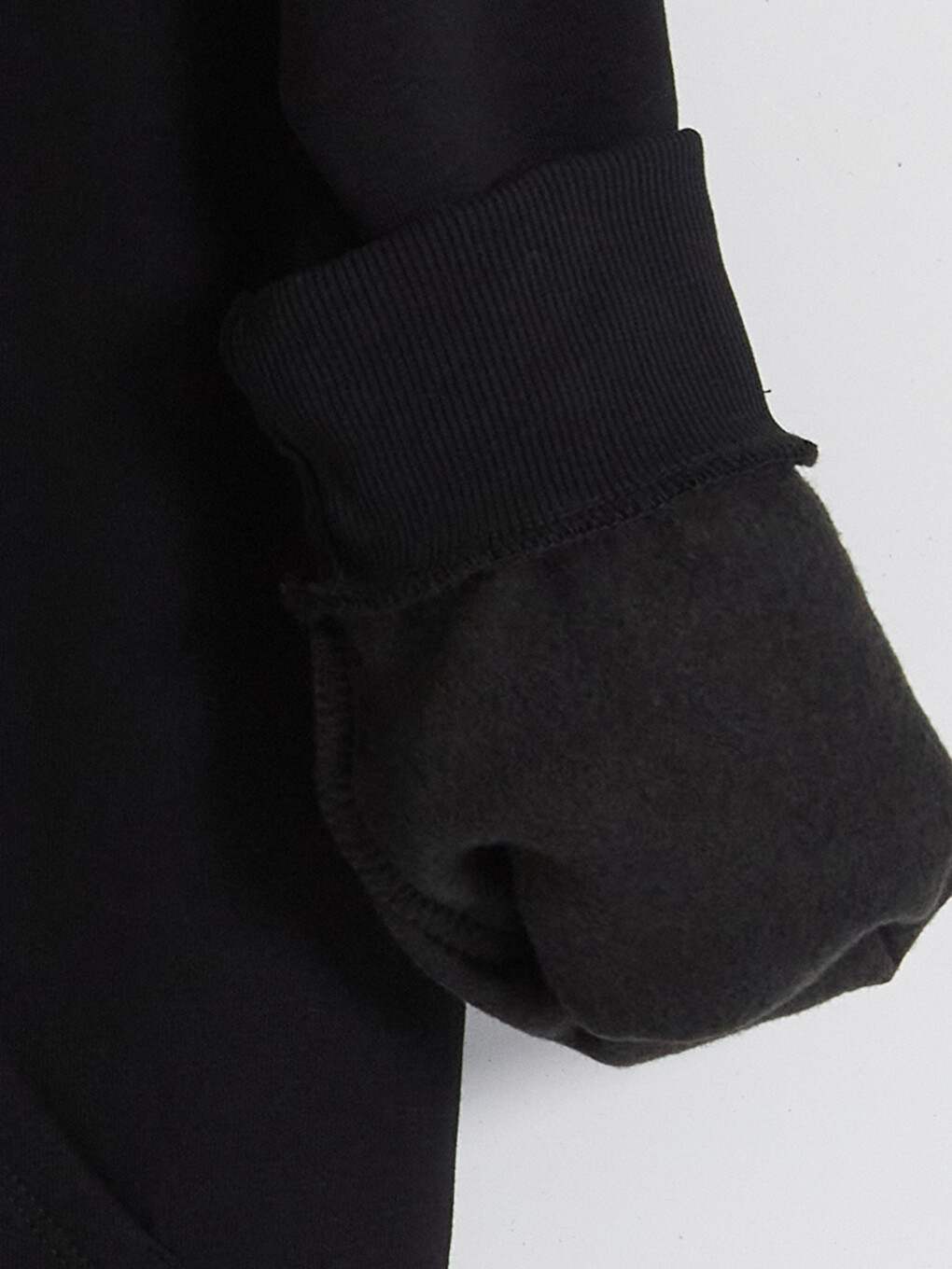 Siyah Oversize Kadın Kalın Fermuarlı Sweatshirt-3