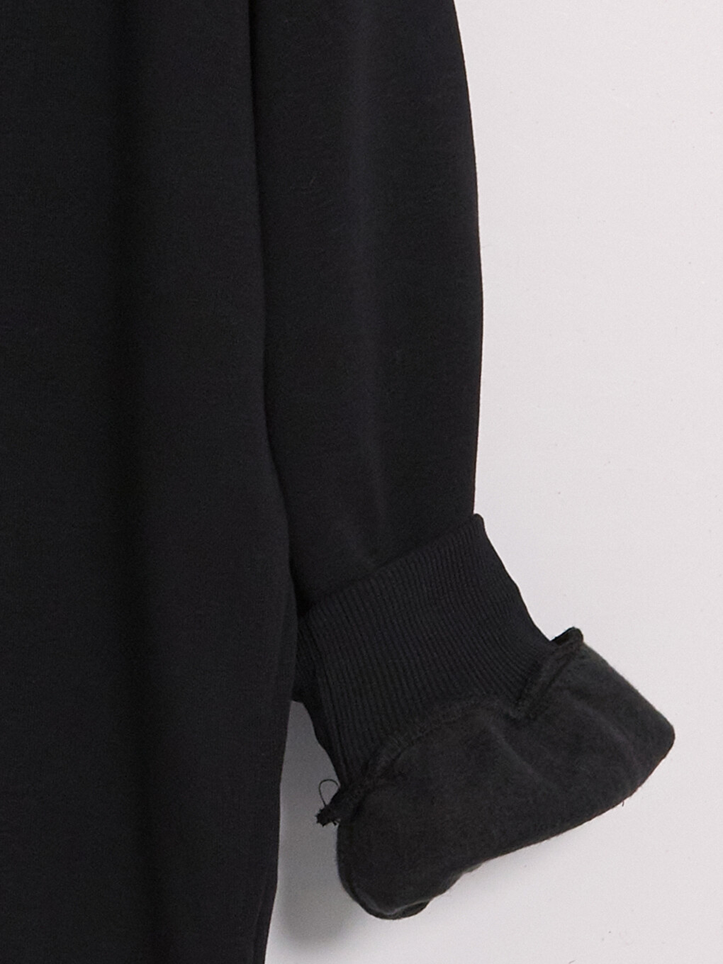 Siyah Kapüşonlu Oversize Kadın Fermuarlı Sweatshirt-2