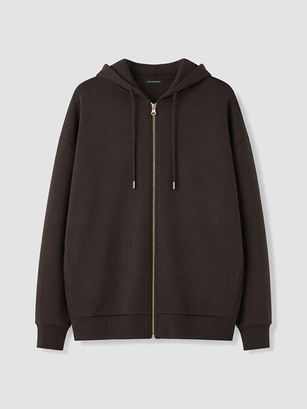 Woman Brown Zip-up Sweatshirt
