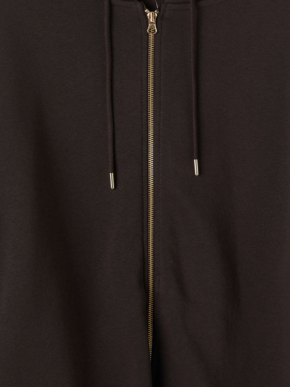 Woman Brown Zip-up Sweatshirt-1