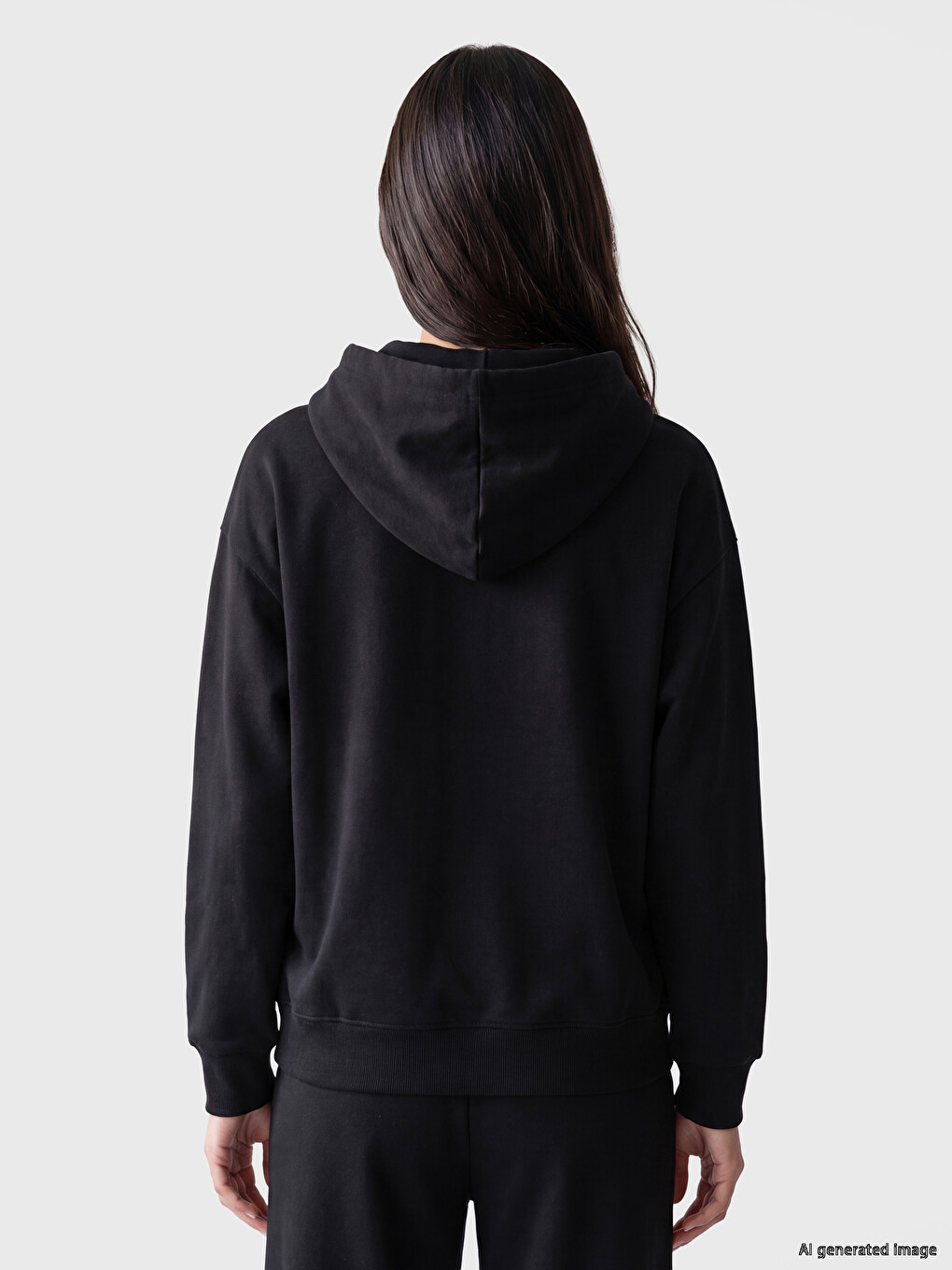 Hooded Oversize Women's Zippered Sweatshirt-3