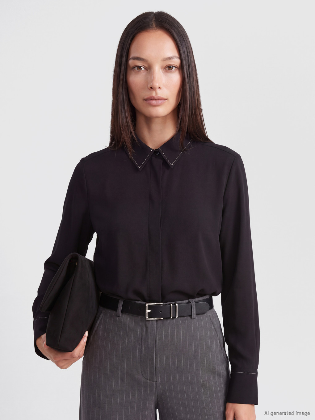 Embroidered Poplin Women's Shirt