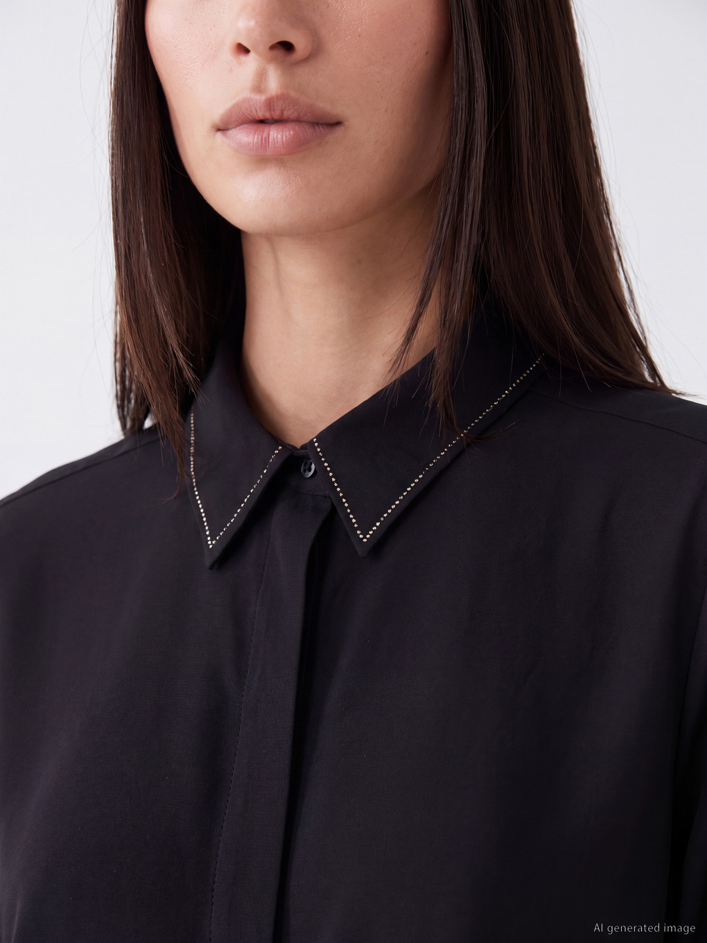 Embroidered Poplin Women's Shirt-2