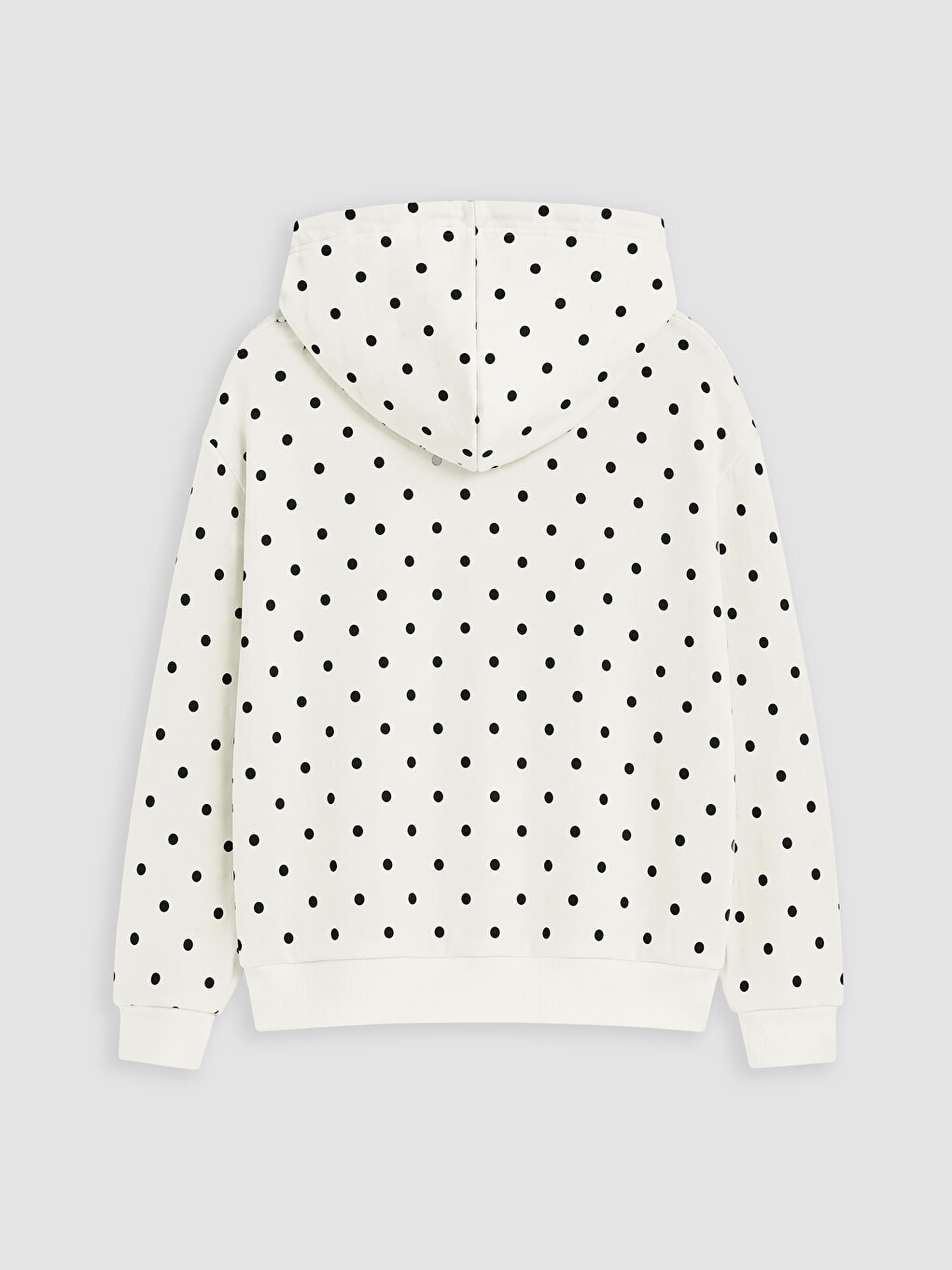 Ekru Kapüşonlu Baskılı Kalın Kız Çocuk Fermuarlı Sweatshirt-2