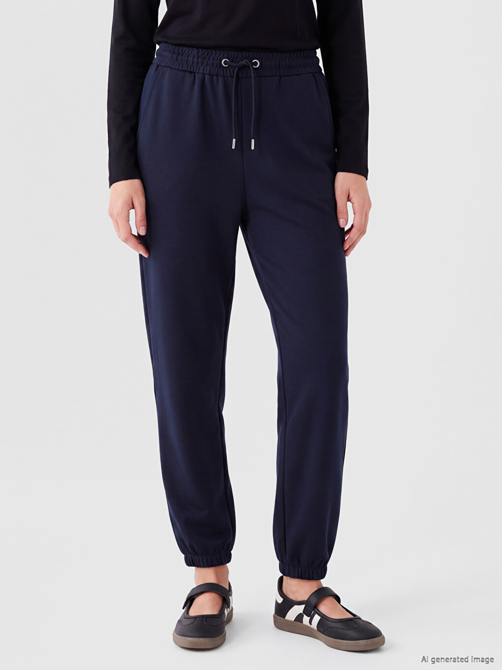 Lacivert Soft Touch Kadın Jogger Eşofman Altı-1