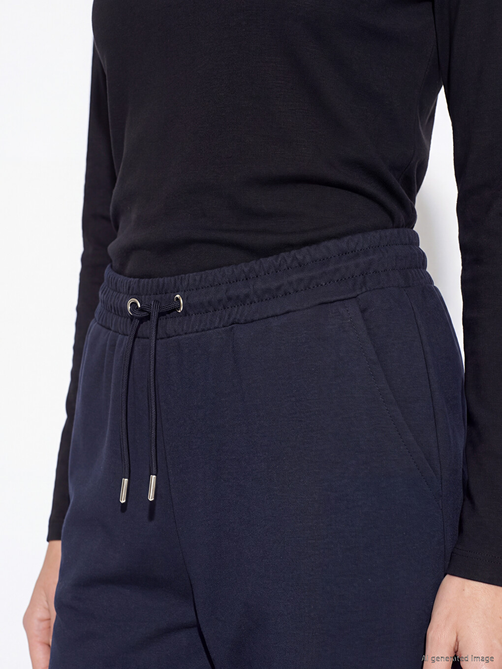 Lacivert Soft Touch Kadın Jogger Eşofman Altı-2