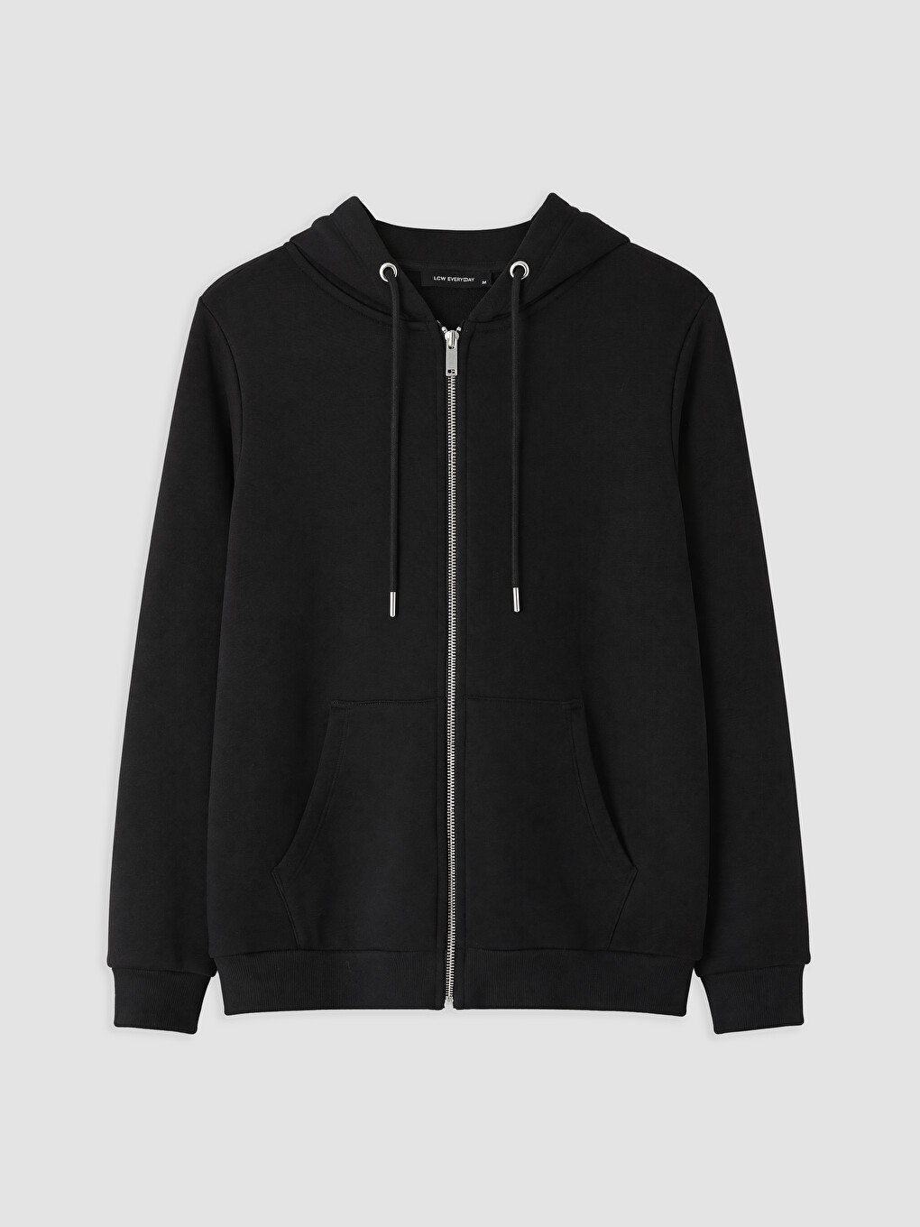 Siyah Kapüşonlu Oversize Kadın Fermuarlı Sweatshirt