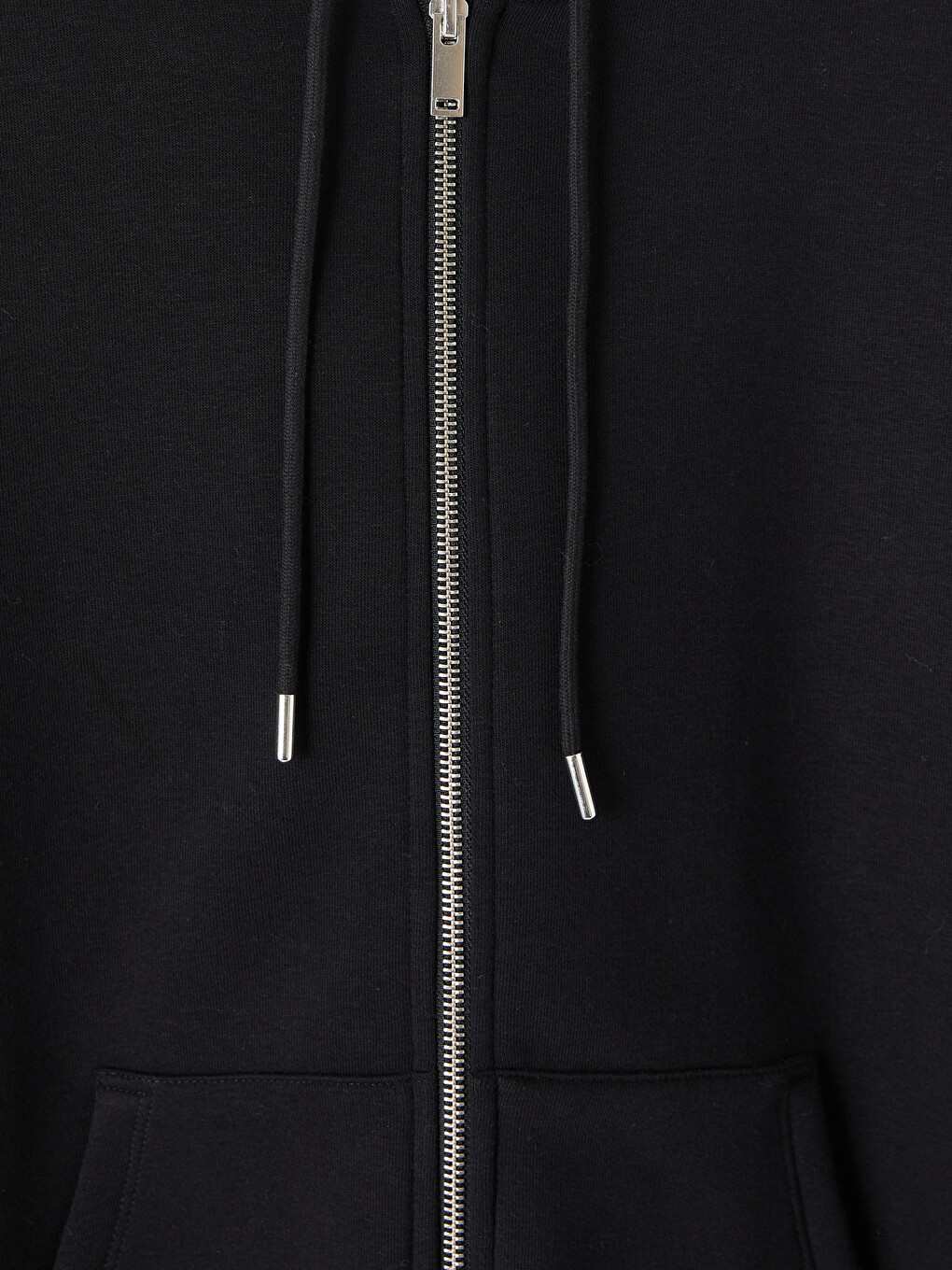 Siyah Kapüşonlu Oversize Kadın Fermuarlı Sweatshirt-2