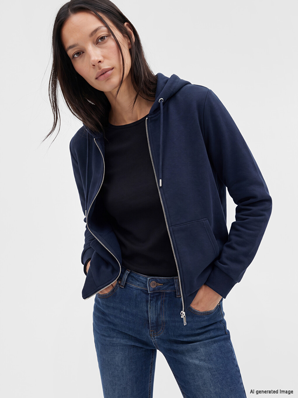 Thick Oversize Women's Zippered Sweatshirt
