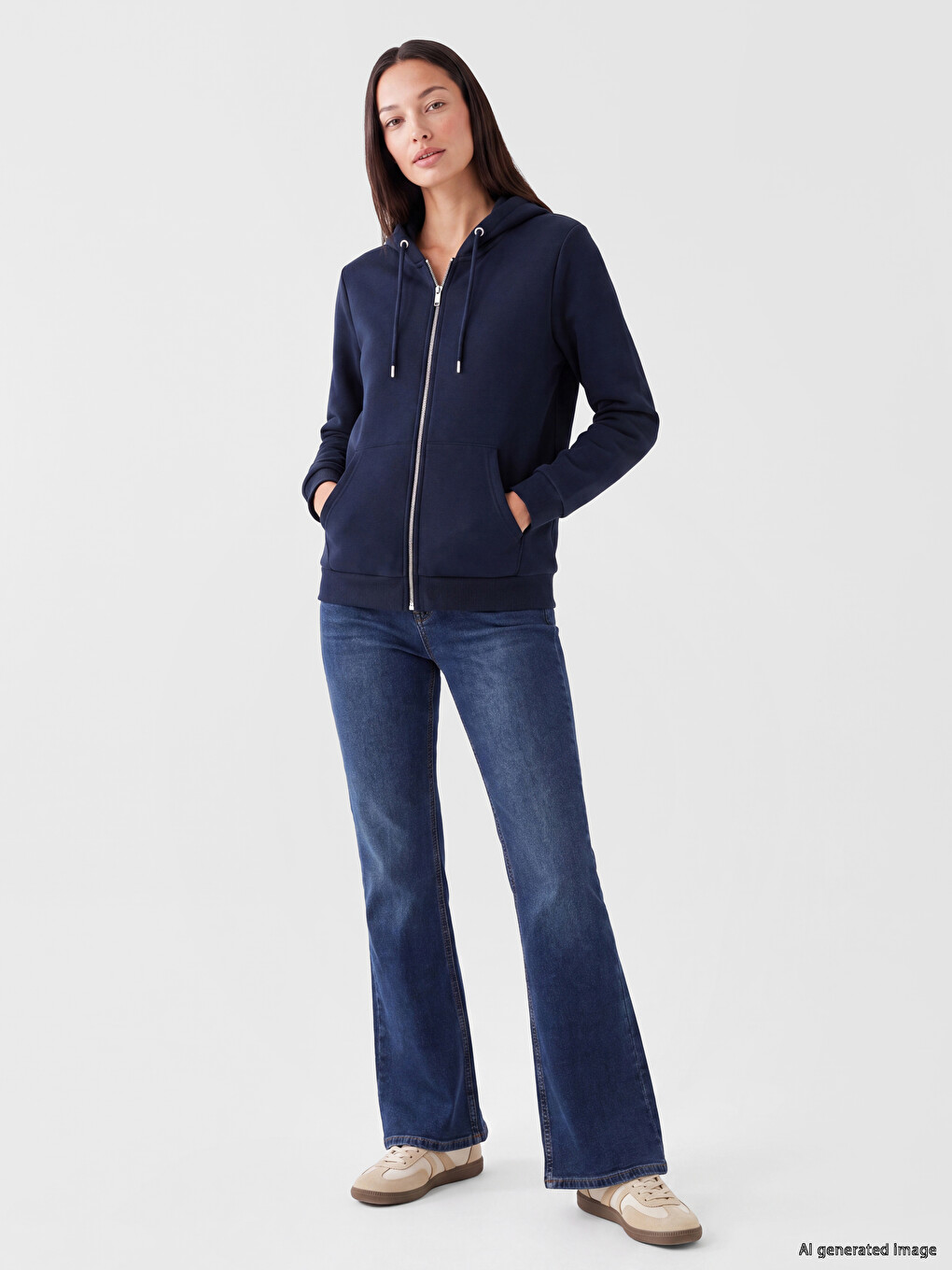 Thick Oversize Women's Zippered Sweatshirt-1