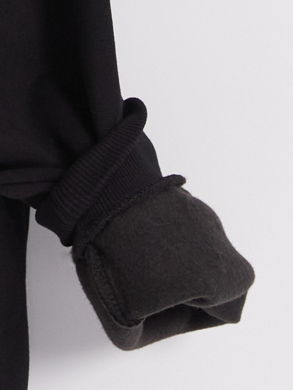 Siyah Kalın Oversize Kadın Fermuarlı Sweatshirt-7