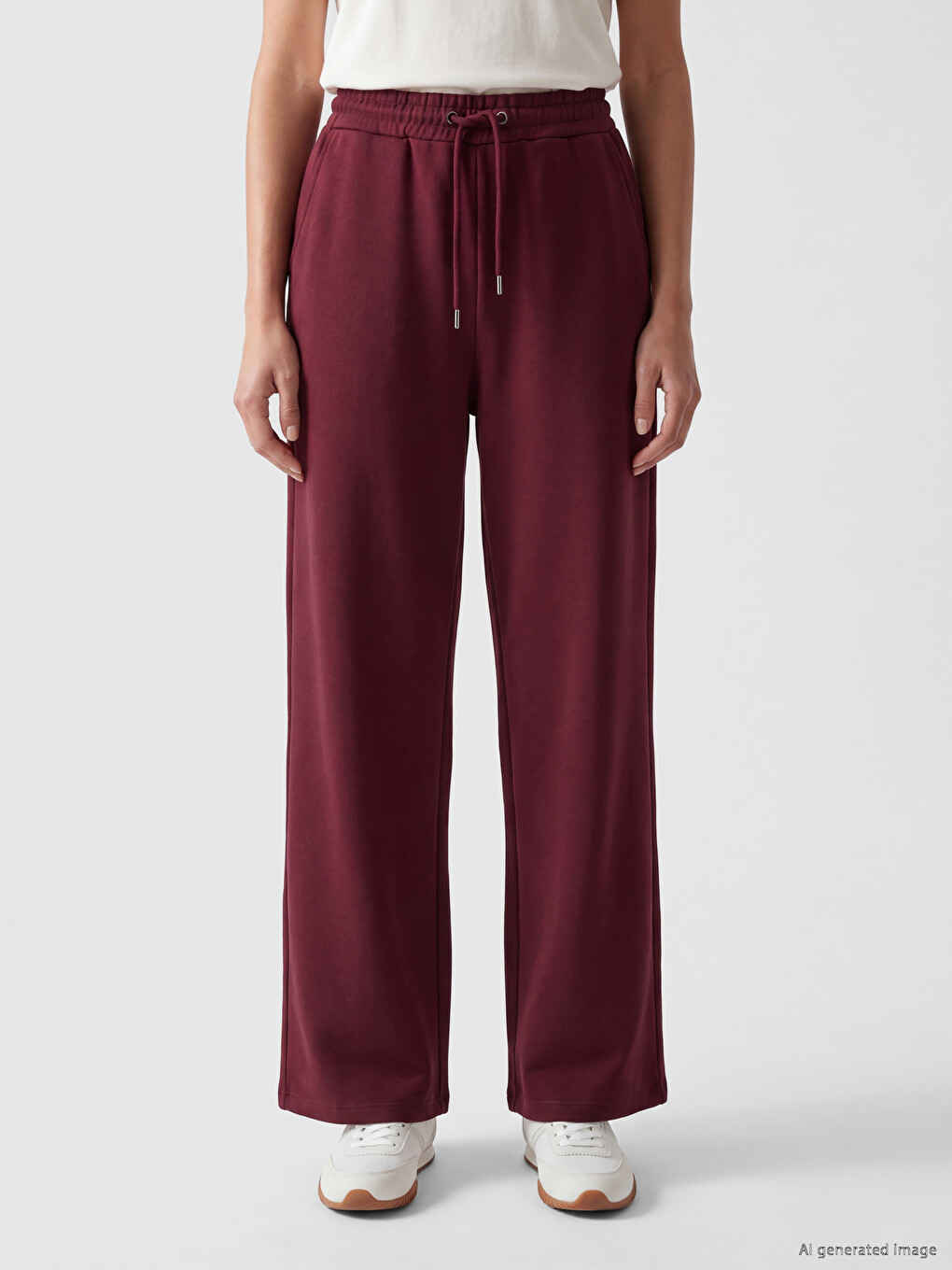 Pantaloni De Trening Groși Cu Talie Elastică Pentru Femei-1