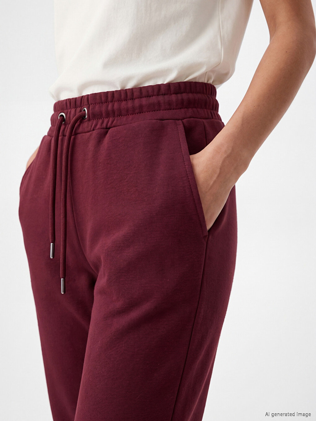 Pantaloni De Trening Groși Cu Talie Elastică Pentru Femei-2