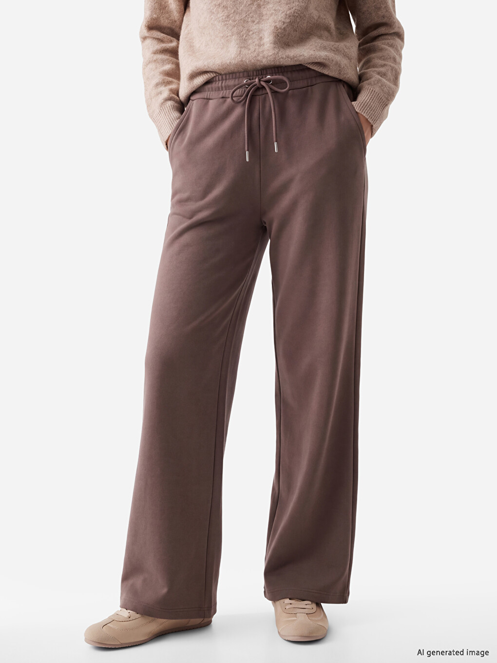 Elastic Waist Women's Thick Sweatpants-1