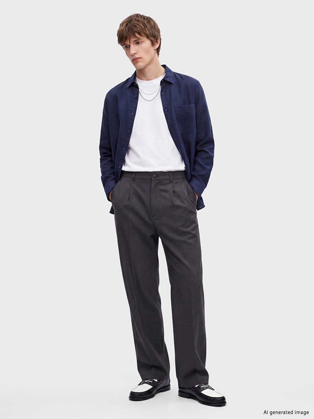 Antrasit Regular Fit Pileli Erkek Pantolon
