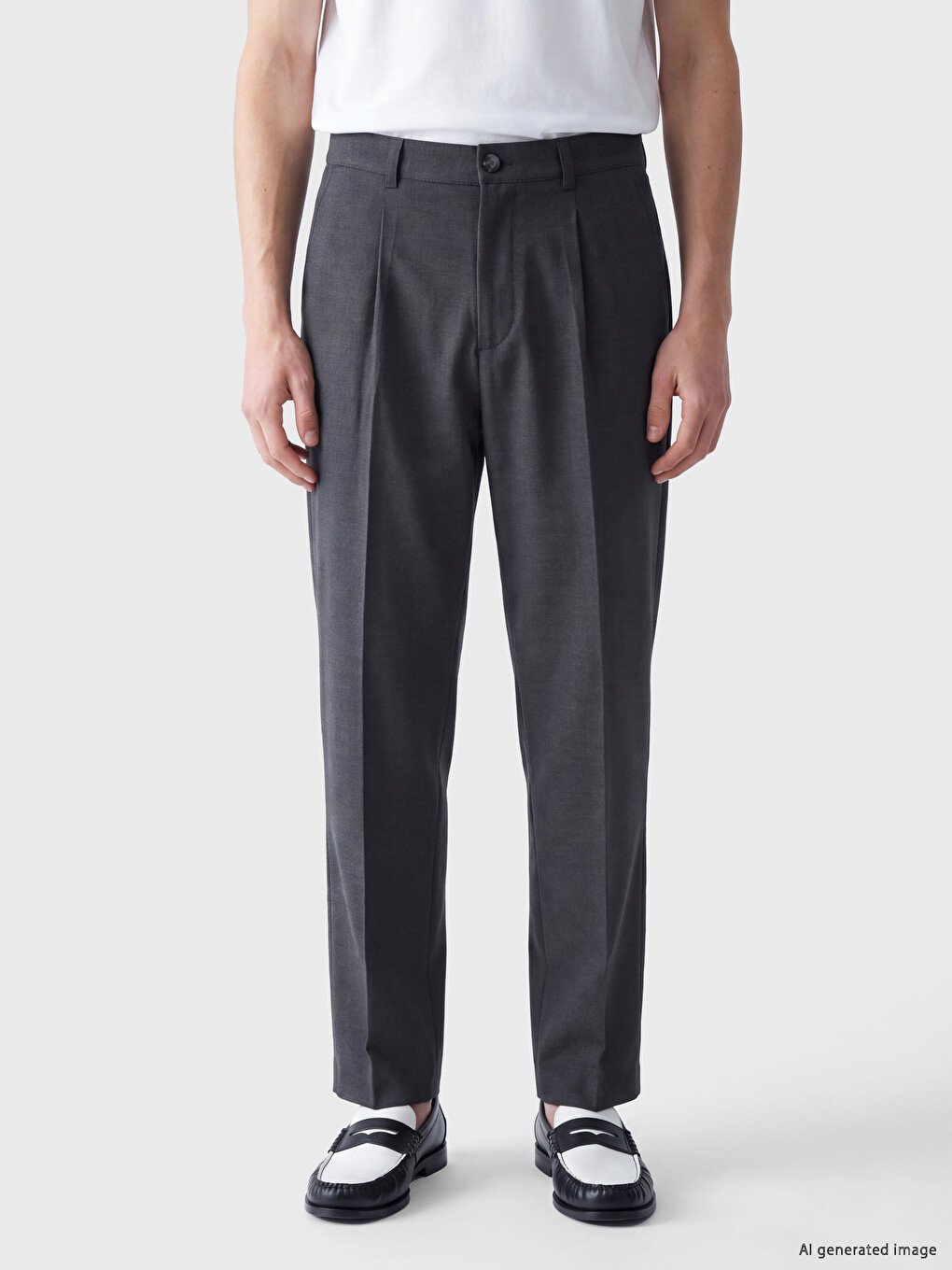 Antrasit Regular Fit Pileli Erkek Pantolon-1