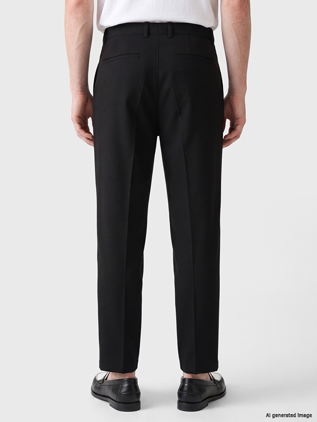 Siyah Regular Fit Pileli Erkek Pantolon-2