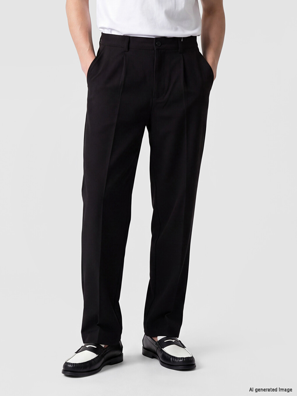 Regular Fit Muške Plisirane Pantalone-1