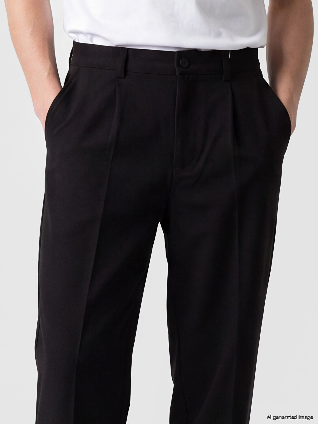 Regular Fit Muške Plisirane Pantalone-2