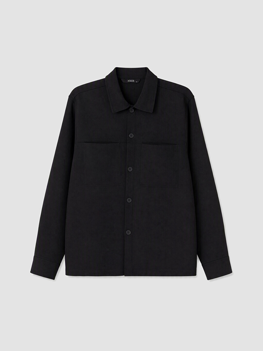 Siyah Loose Fit Armürlü Erkek Gömlek