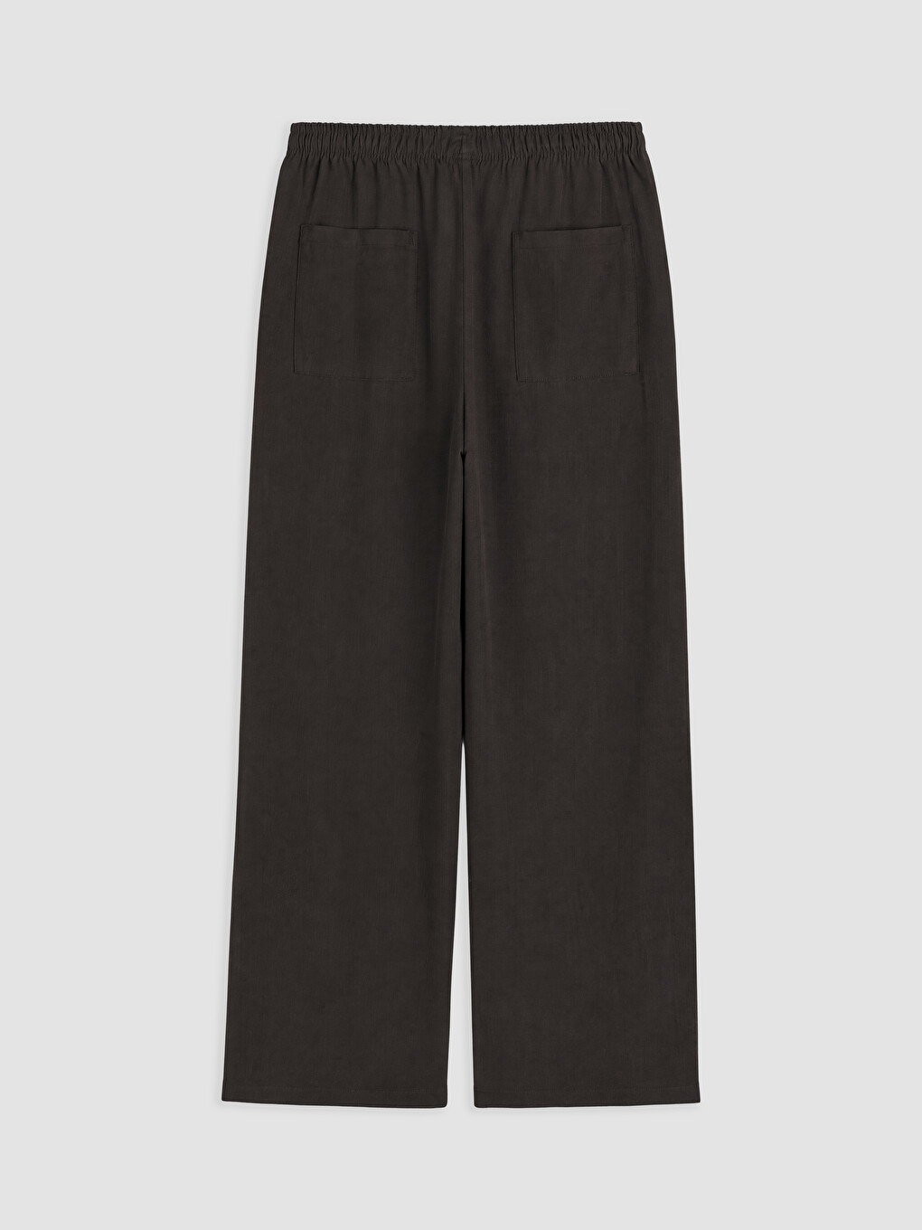 Kahverengi Beli Lastikli Geniş Paça Kadın Pantolon-5