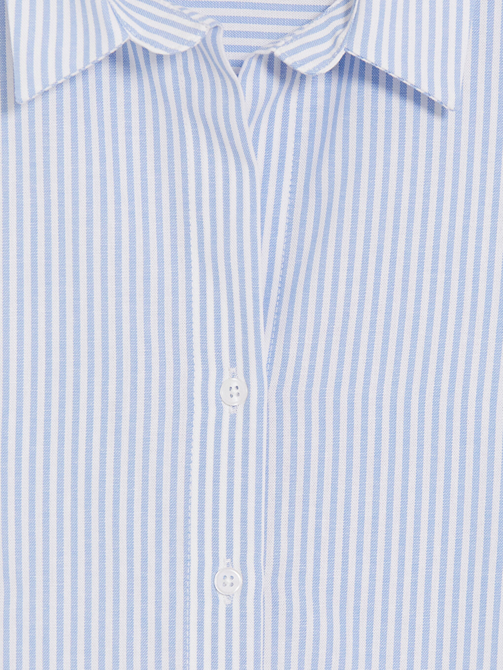 Mavi Çizgili Oversize Oxford Kadın Gömlek-5