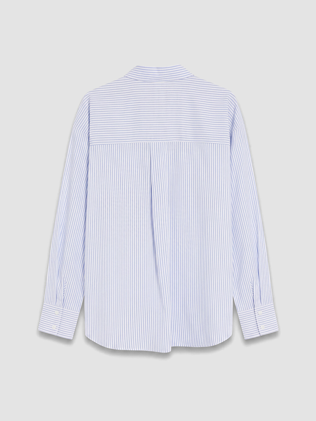 Mavi Çizgili Oversize Oxford Kadın Gömlek-6