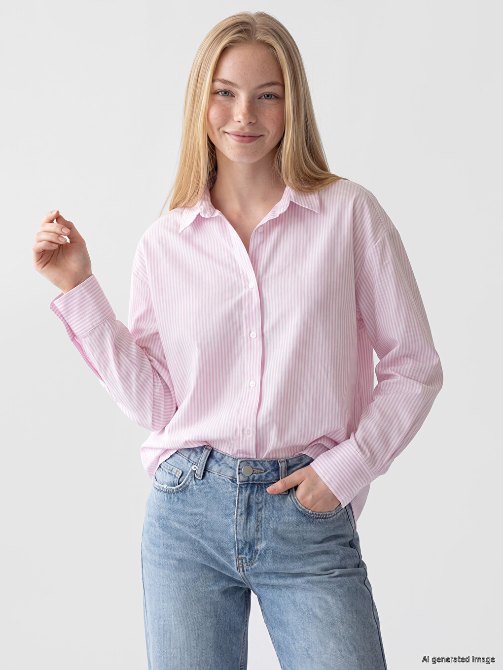 Striped Oversize Oxford Women's Shirt