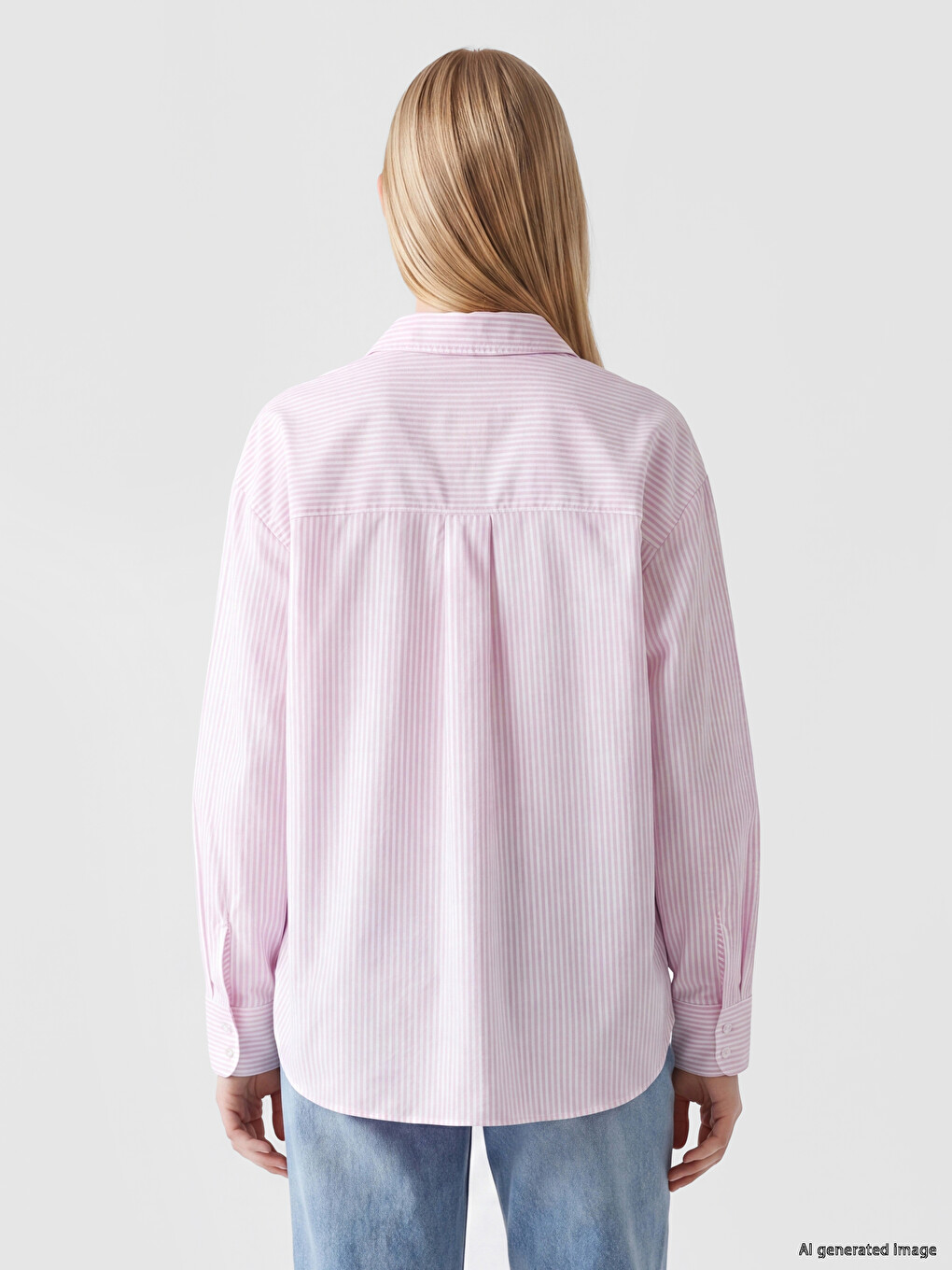 Striped Oversize Oxford Women's Shirt-3