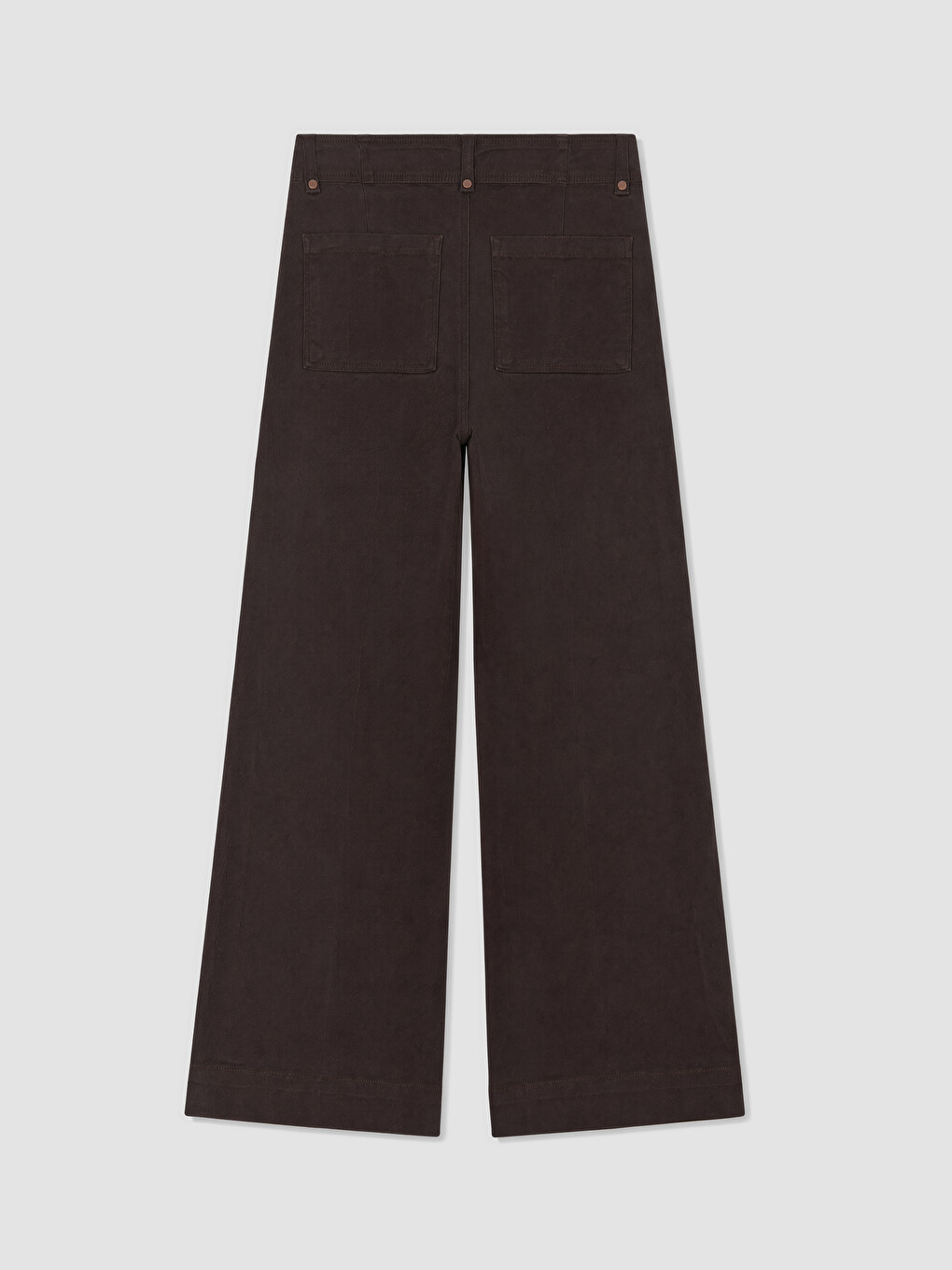 Kahverengi Wideleg Kadın Jean Pantolon-1