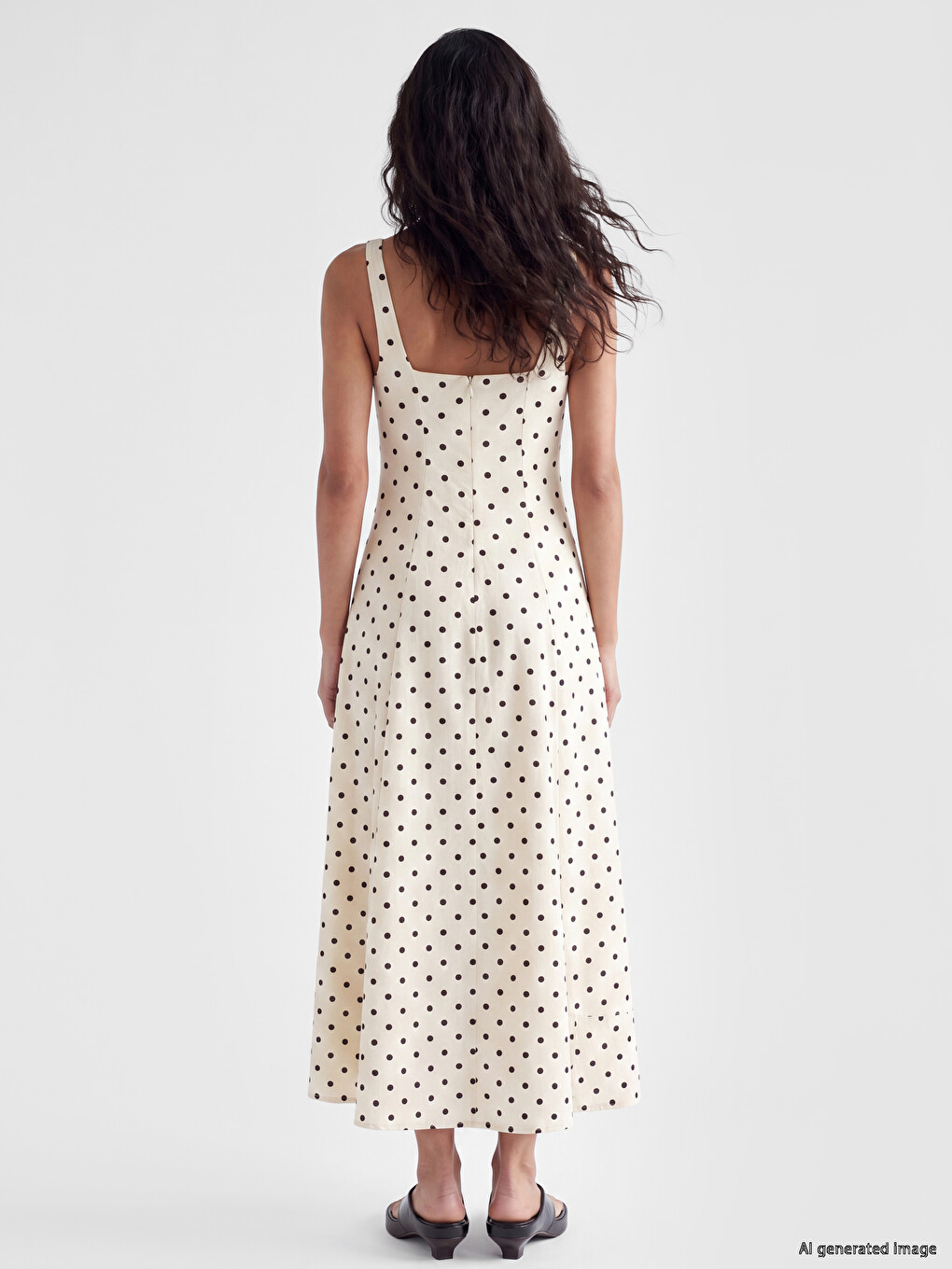 Polka Dot Fitted Waist Dress-2