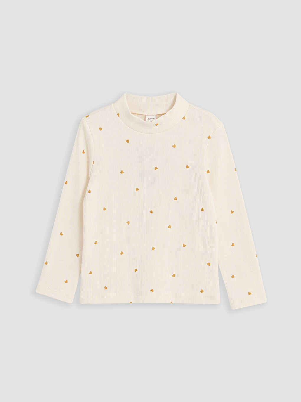 Mock Neck Patterned Girls' T-shirt