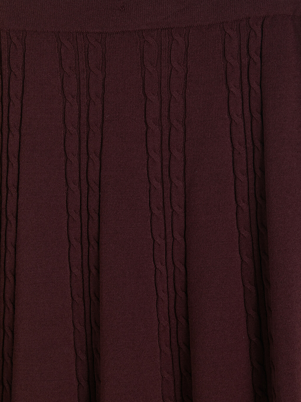 Elastic Waist Cable Knit Patterned Knitwear Skirt-1