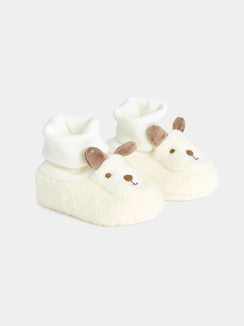 Beyaz Tavşan Figürlü Kız Bebek Pelüş Panduf