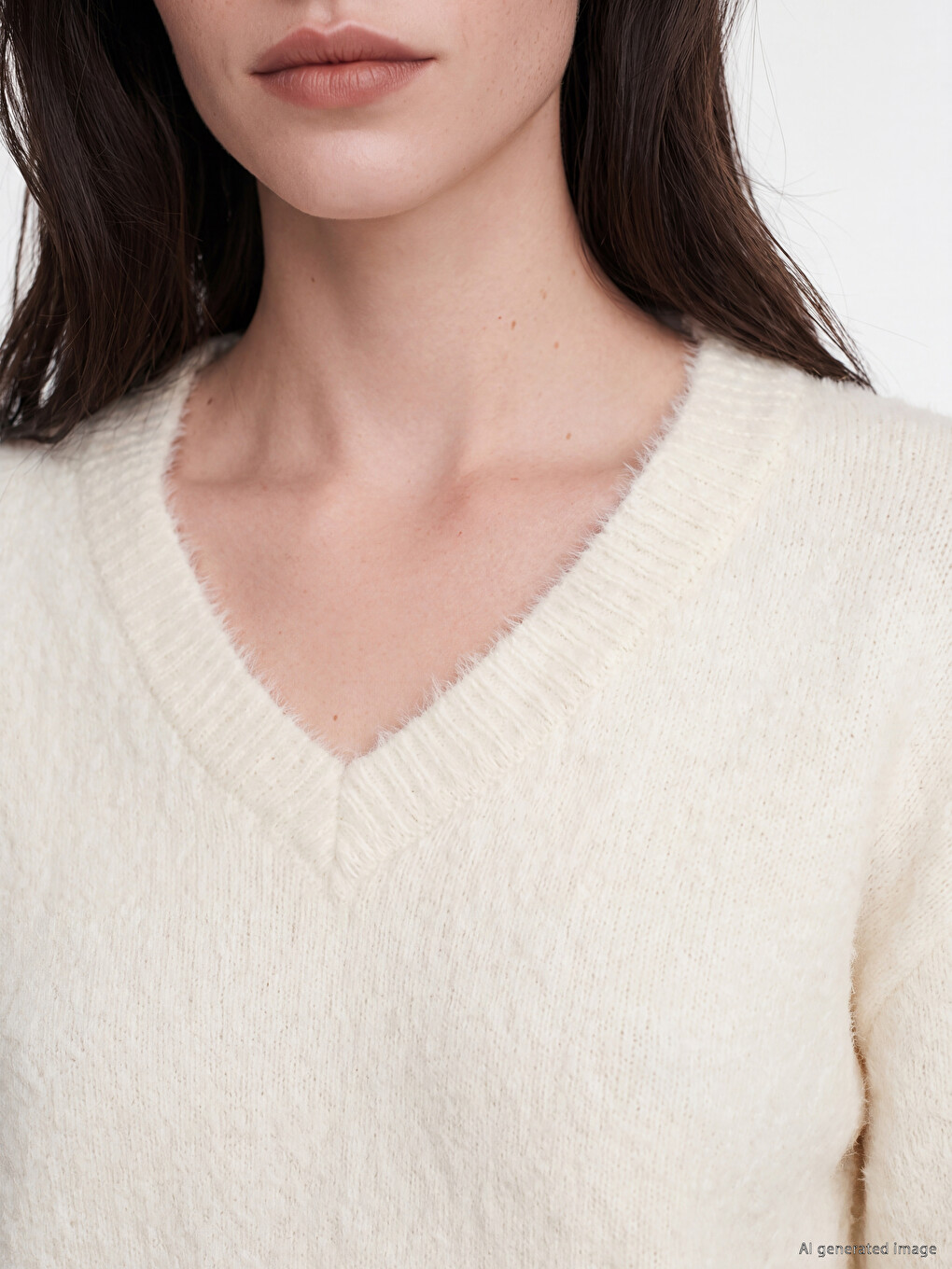 V Neck Women's Knitwear Sweater-2