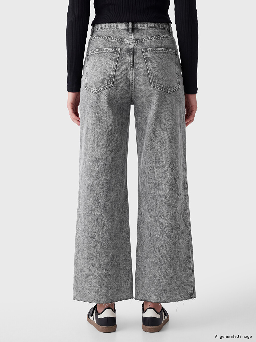 Jean Femme Taille Haute Coupe Pantalon Large-3