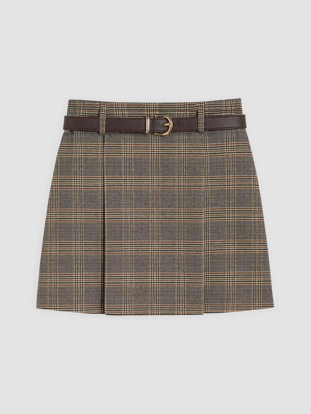 Belted Plaid Skort-4