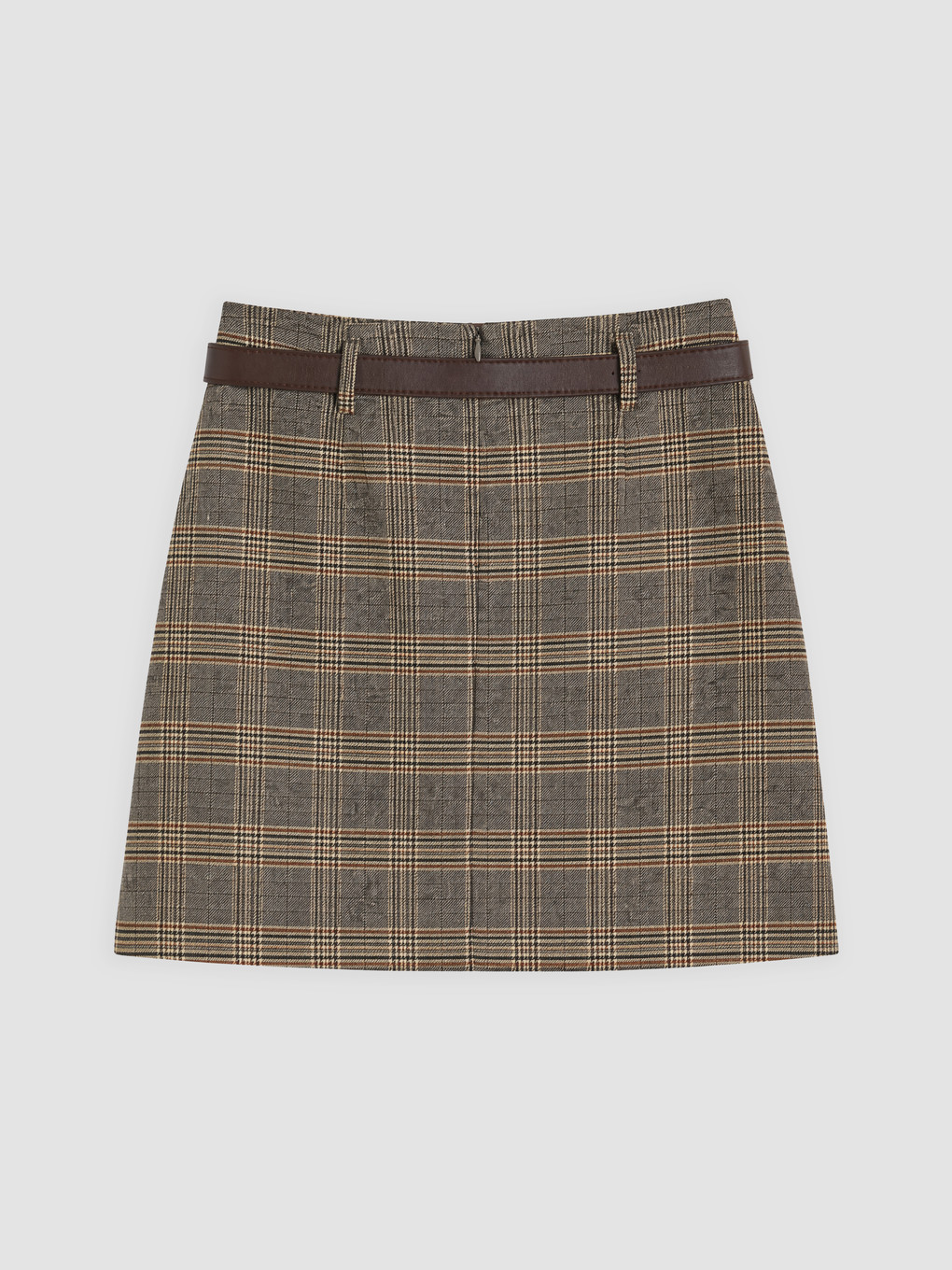 Belted Plaid Skort-5
