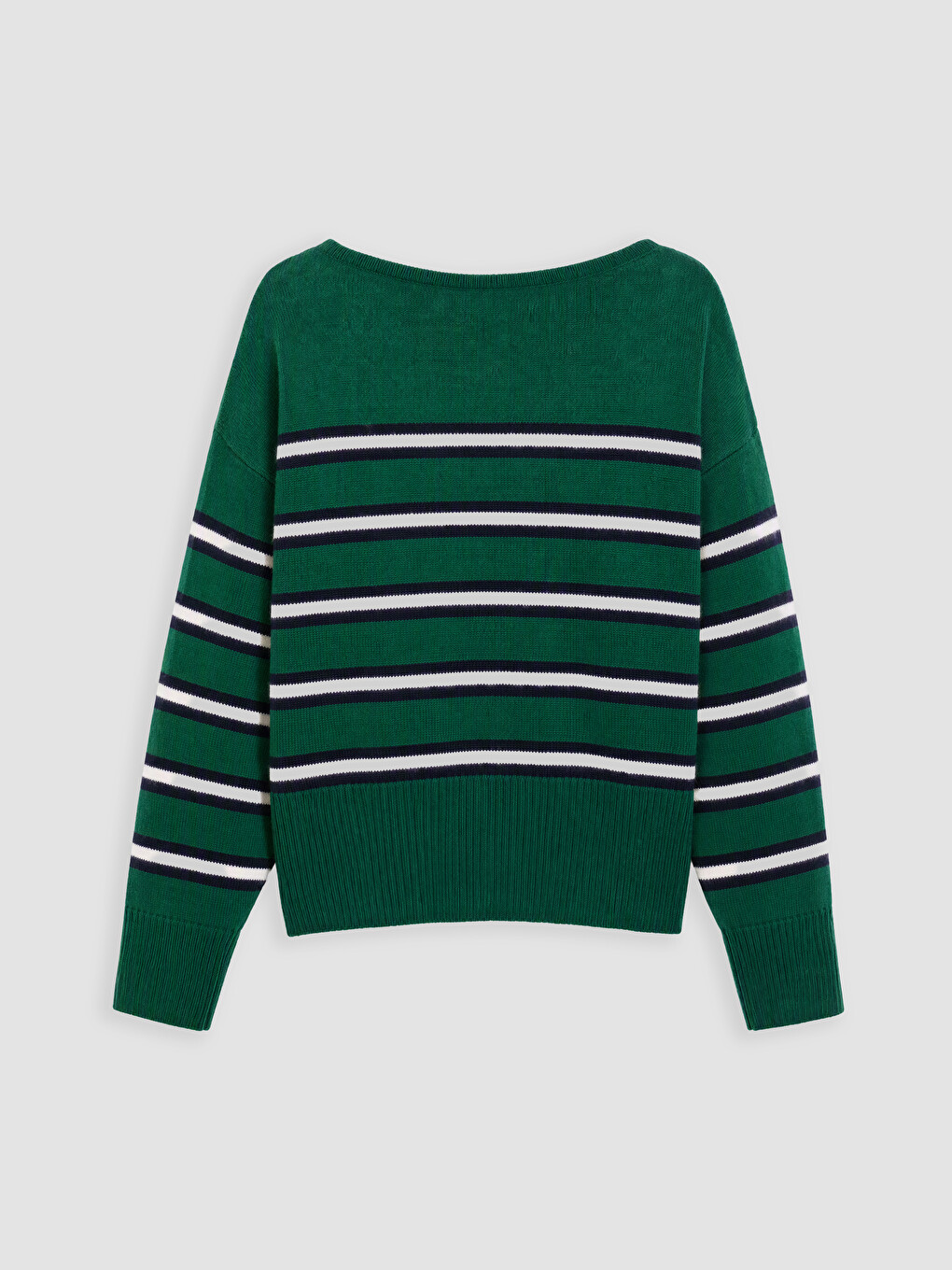 Slash Neck Striped Women's Knitwear Sweater-2