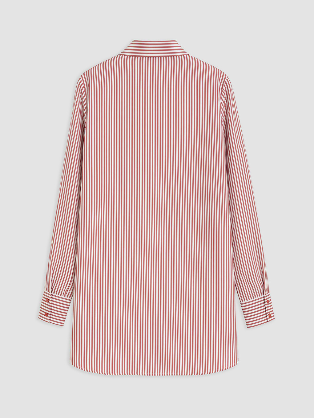 Bordo Çizgili Poplin Kadın Gömlek Tunik-1