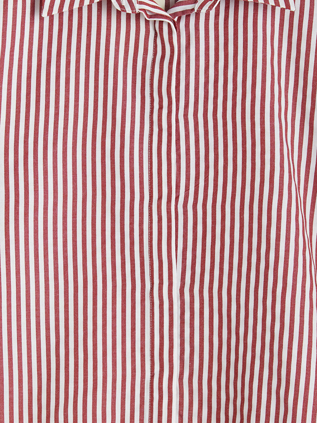 Bordo Çizgili Poplin Kadın Gömlek Tunik-2
