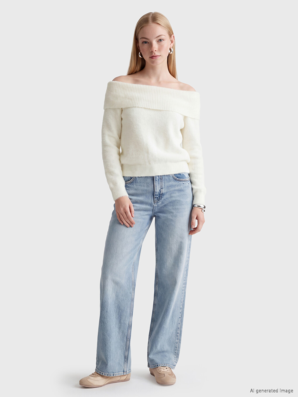 Slash Neck Women's Sweater-1