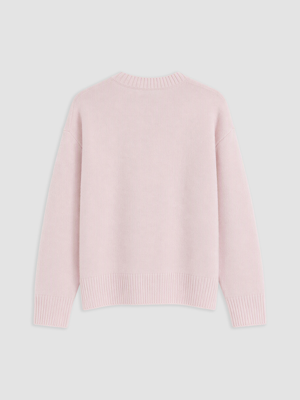 Pembe Bisiklet Yaka Oversize Kadın Triko Kazak-1
